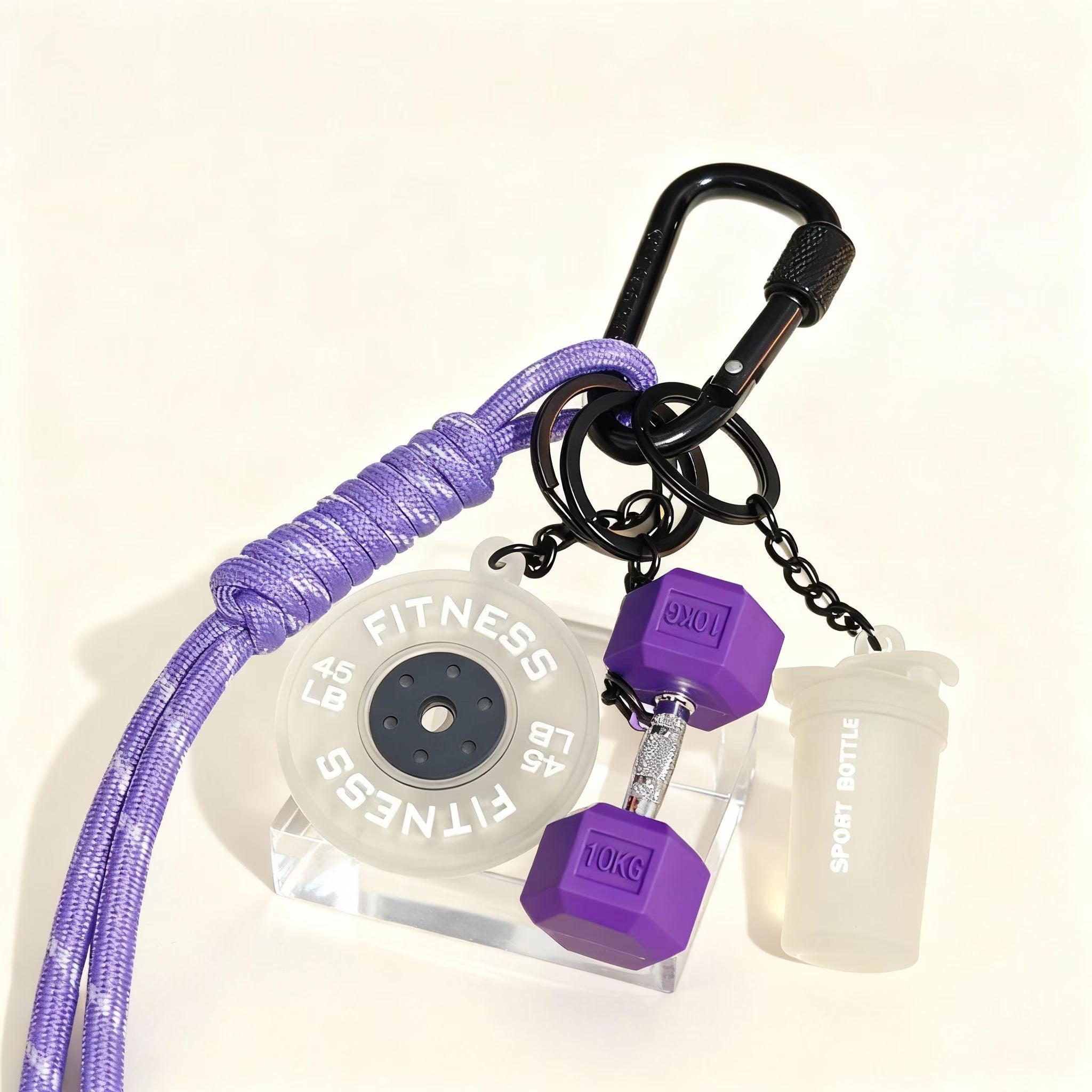 Mini Dumbbell Barbell Keychain | Fitness Dopamine Color Bag Charm | Creative Gym Accessory Gift