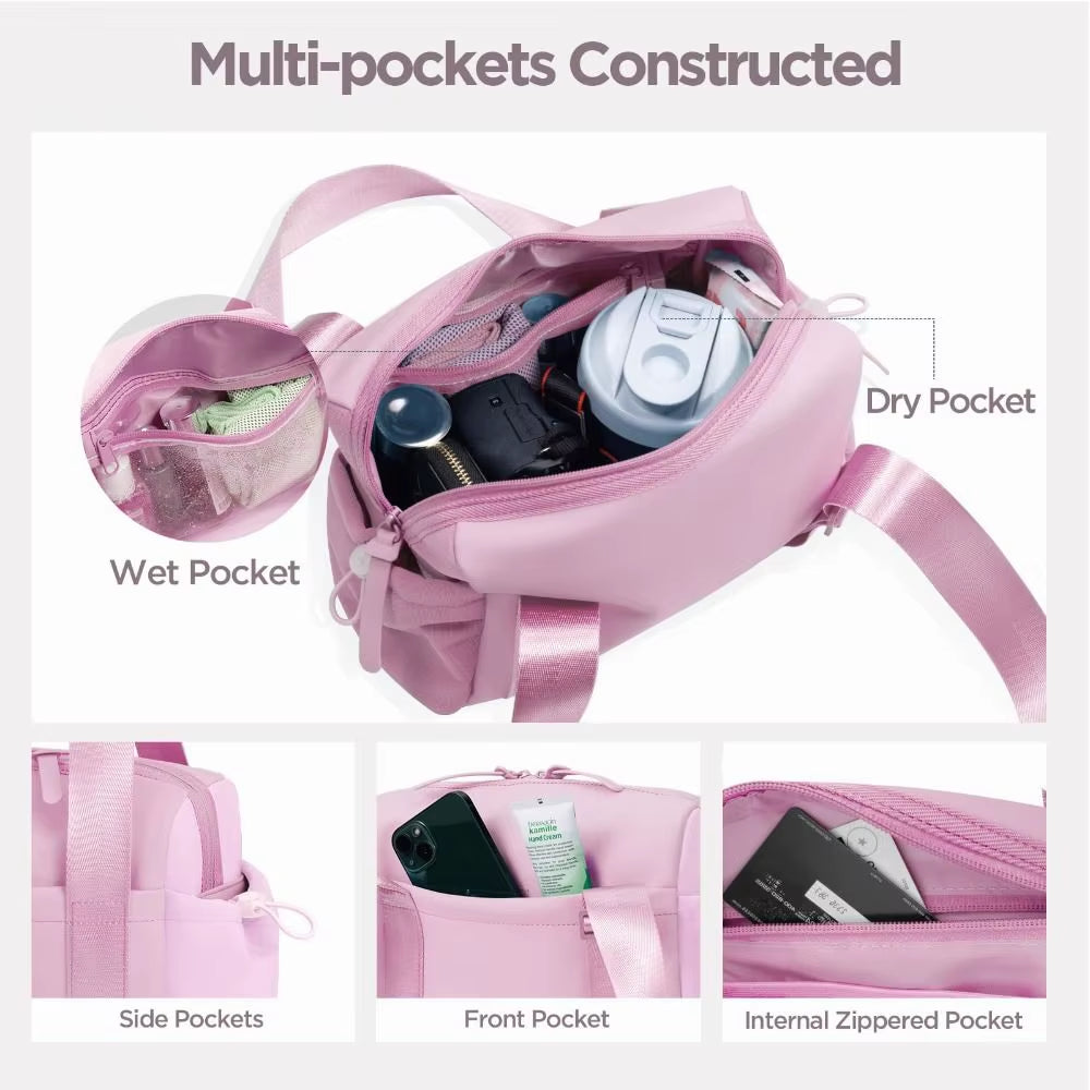 Gym Bag Waterproof Sports Fitness Bag Large Capacity Handbag Tote Duffle Bag Nylon Multifunctional Storage Bag Women Gym Bags