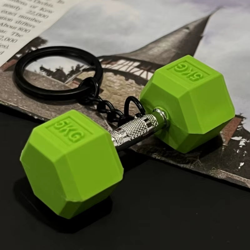 Gym Dumbbell Keychain New Fashion 3D PVC Dumbbell Gym Keychain Car Key Wallet Pendant Creative Gifts for Fitness Enthusiasts