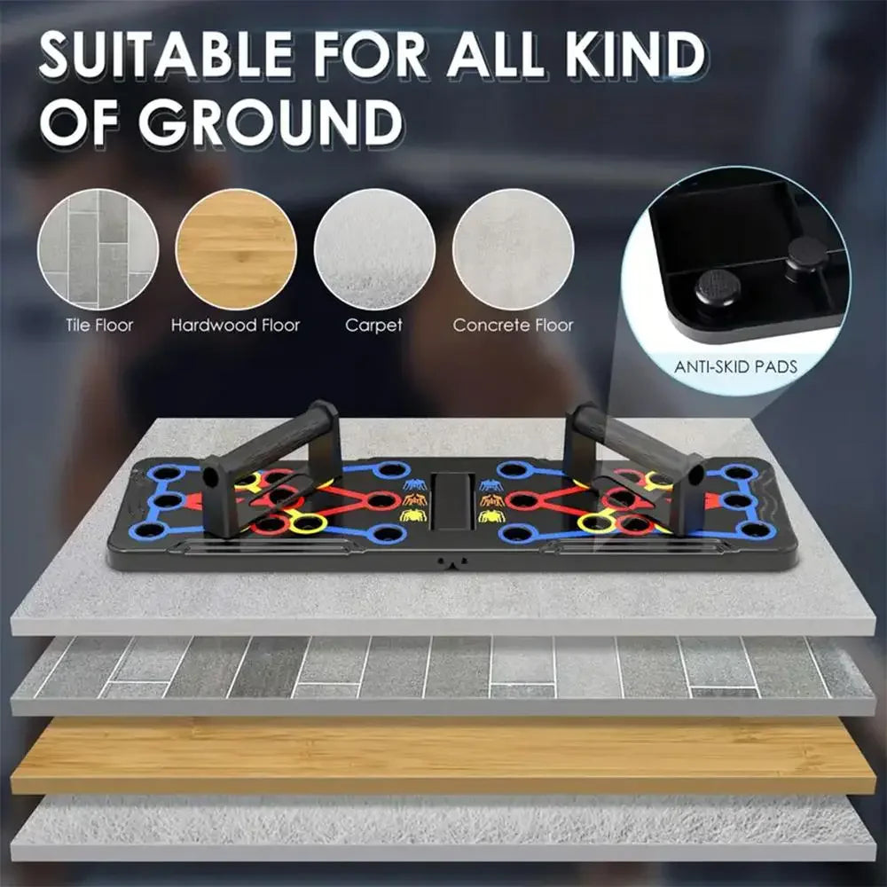 Push-Up Board, Abdominal and Chest Muscle Training Folding Stand, Portable Fitness Equipment for Home Gym, Strength Training Equipment #GLOBAL PICKS