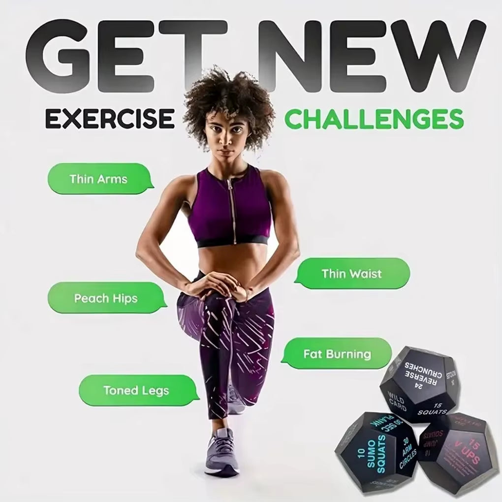 PU Fun and Excitement to Fitness with Fitness Game Dice Fitness Habits Multifunctional Blue