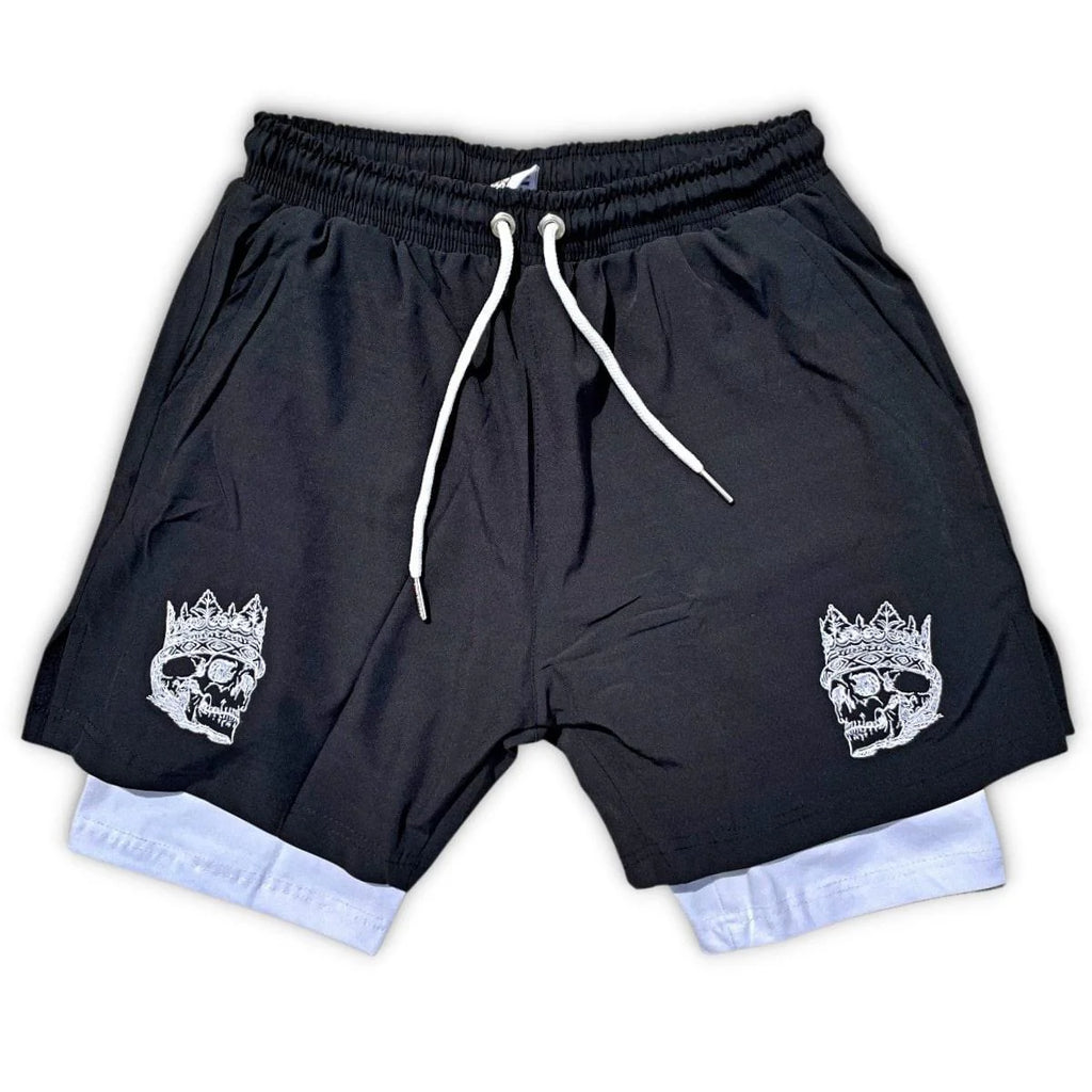 2 in 1 Gym Shorts Double-Layer Athletic Nylon Shorts