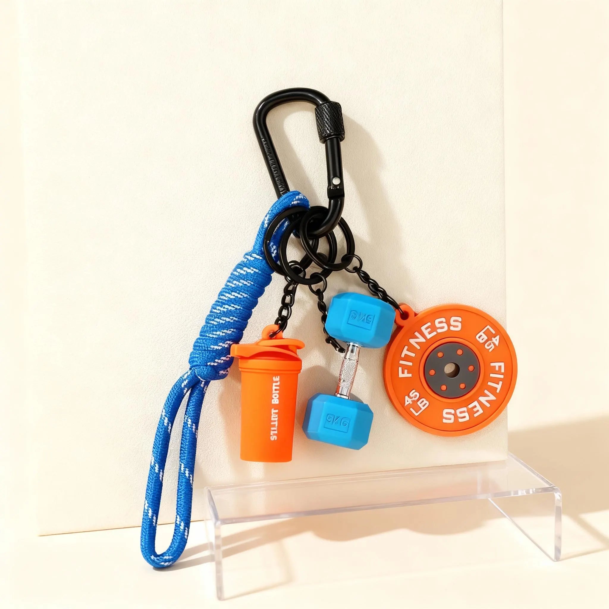 Mini Dumbbell Barbell Keychain | Fitness Dopamine Color Bag Charm | Creative Gym Accessory Gift