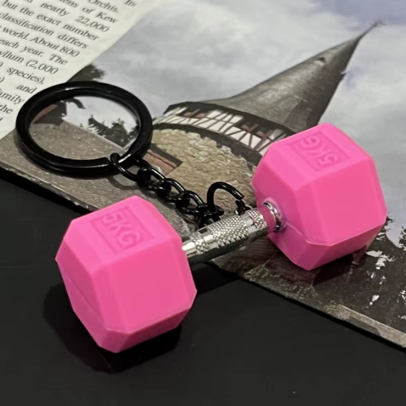 Gym Dumbbell Keychain New Fashion 3D PVC Dumbbell Gym Keychain Car Key Wallet Pendant Creative Gifts for Fitness Enthusiasts