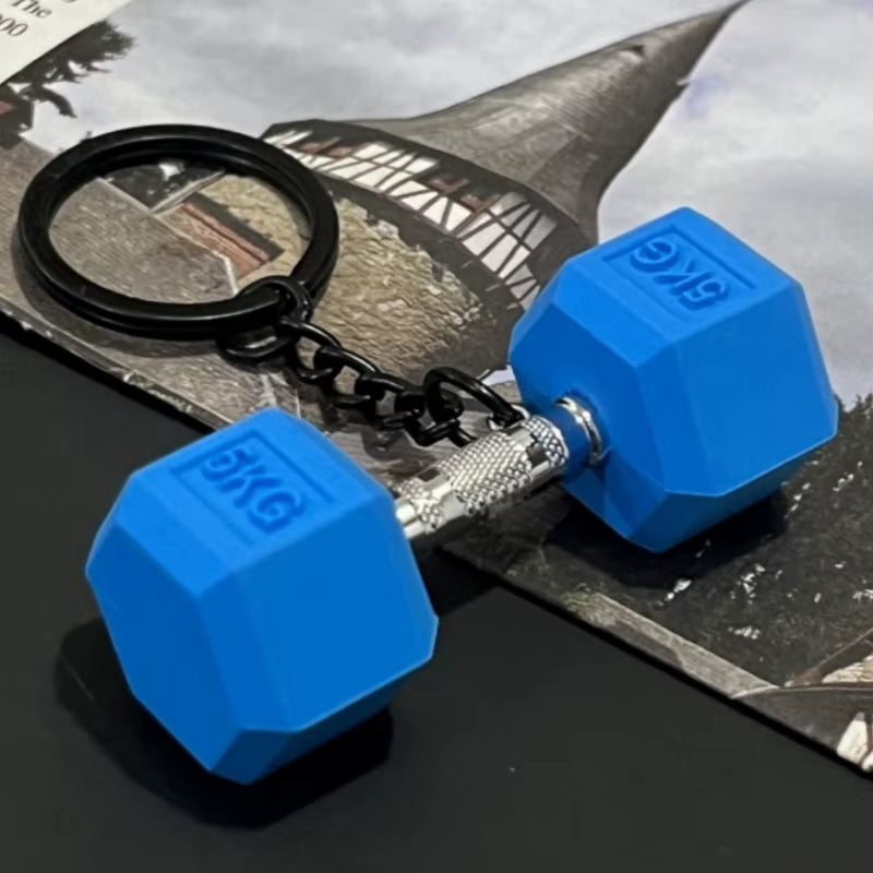 Gym Dumbbell Keychain New Fashion 3D PVC Dumbbell Gym Keychain Car Key Wallet Pendant Creative Gifts for Fitness Enthusiasts