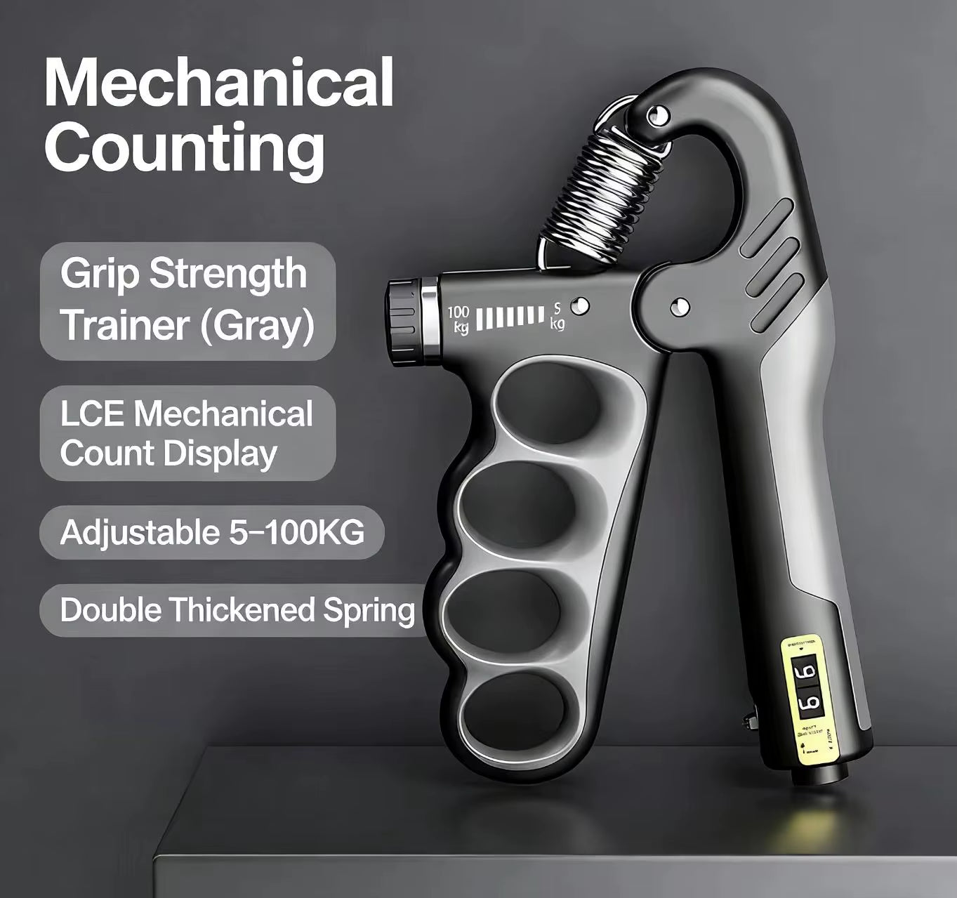 5-100Kg Adjustable Hand Gripper - Forearm Wrist Trainer for Gym & Muscle Recovery