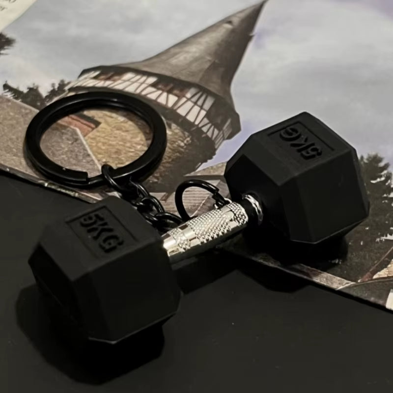 Gym Dumbbell Keychain New Fashion 3D PVC Dumbbell Gym Keychain Car Key Wallet Pendant Creative Gifts for Fitness Enthusiasts