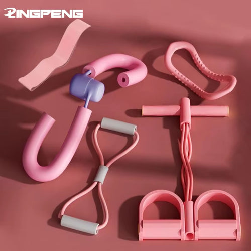 4/5Pcs a Yoga Fitness Set-Includes Foot Stretchers, Leg Beauty Clips, Jump Rope, Yoga Rings, 8-Shaped Stretchers, Resistance