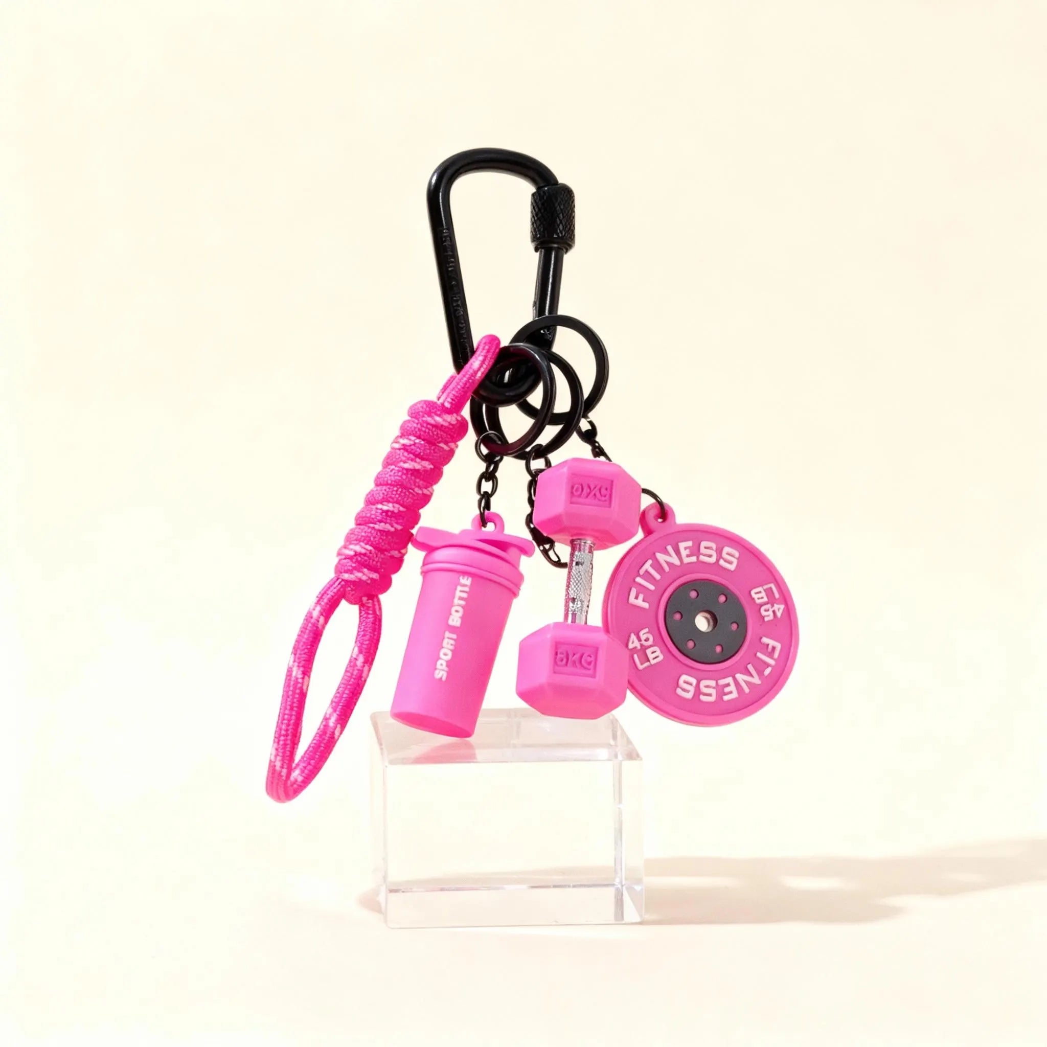 Mini Dumbbell Barbell Keychain | Fitness Dopamine Color Bag Charm | Creative Gym Accessory Gift