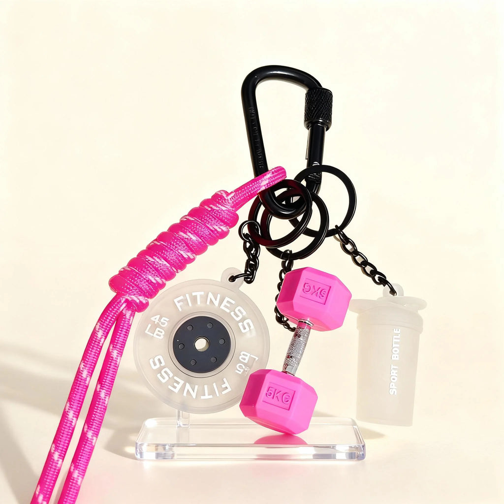 Mini Dumbbell Barbell Keychain | Fitness Dopamine Color Bag Charm | Creative Gym Accessory Gift