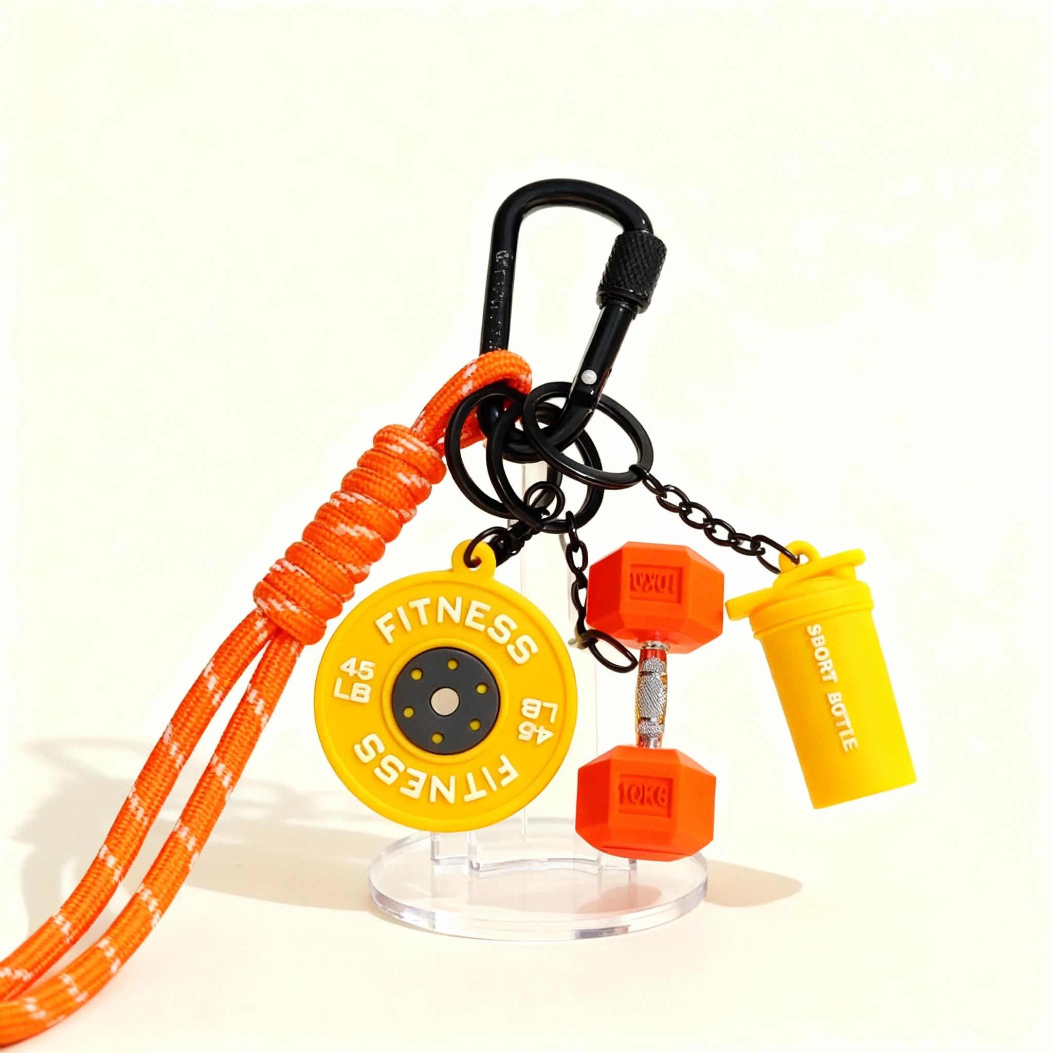 Mini Dumbbell Barbell Keychain | Fitness Dopamine Color Bag Charm | Creative Gym Accessory Gift